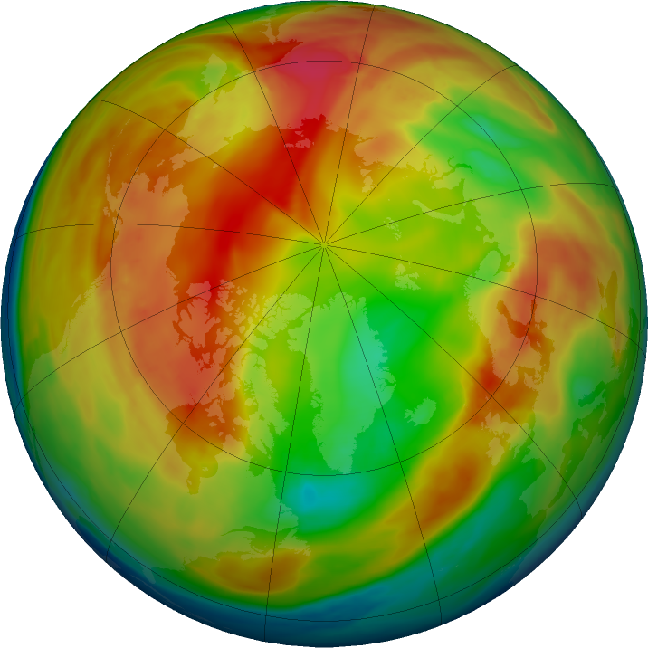 Arctic ozone map for 21 January 2024